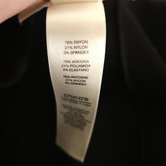 Chico's Side Zip Stretch Pants Women 0 / 4 Reg Black Trousers - Picture 4 of 8